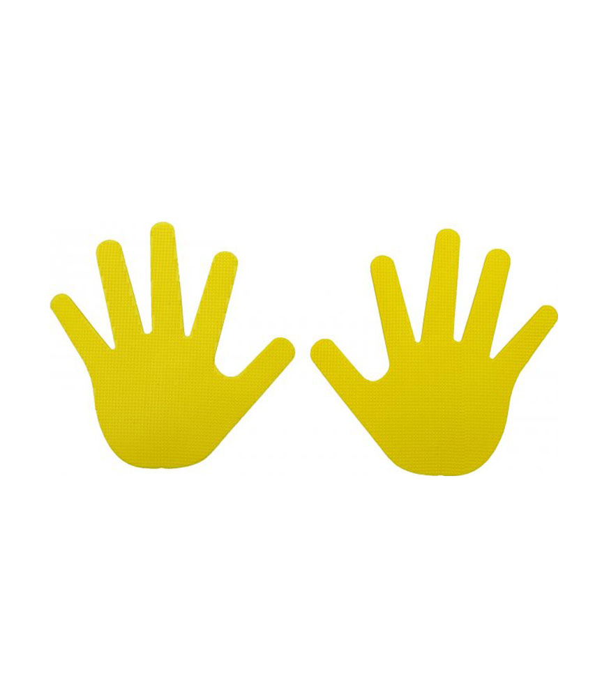 2 mani colorate gialle in gomma antisdrucciolo