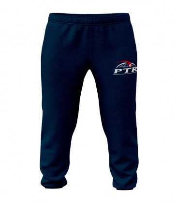Pantalone felpato blu con logo PTR
