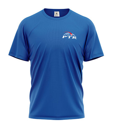 T-shirt blu con logo PTR